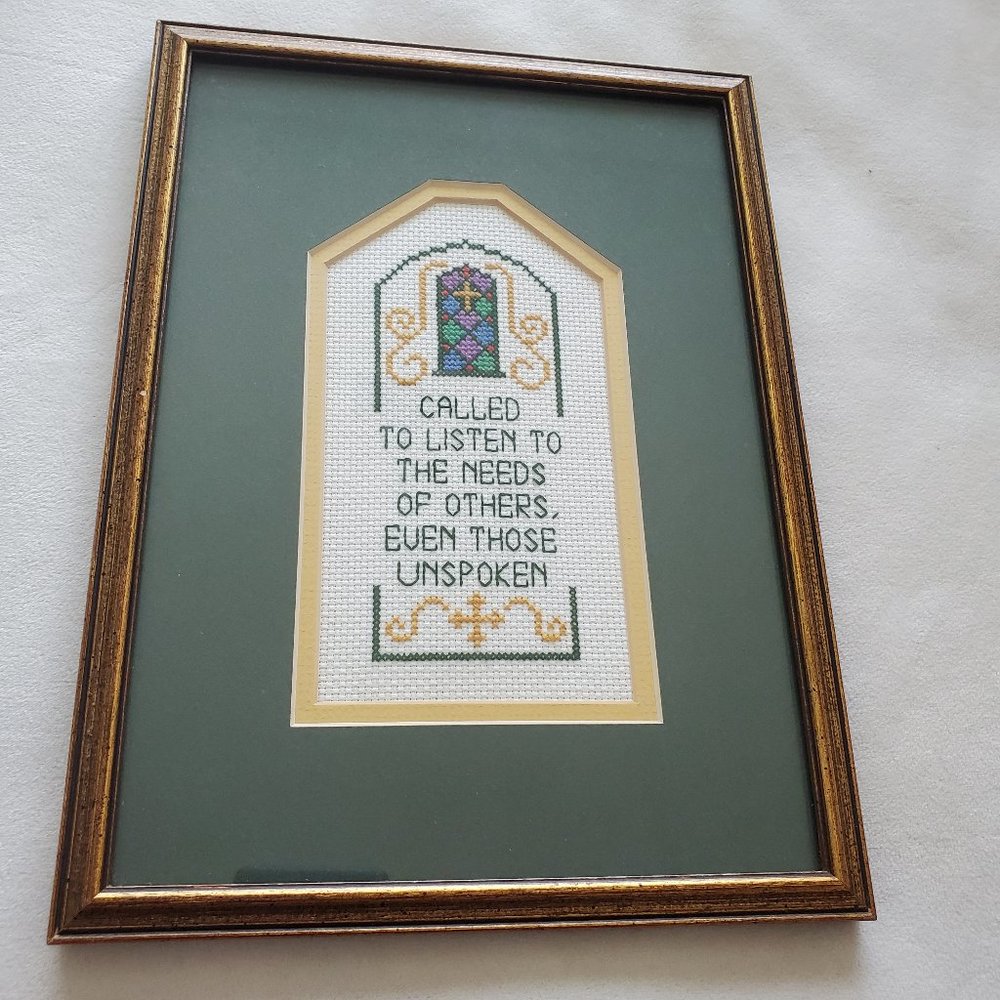 Counted Cross Stitch Stained Glass Window Pastor